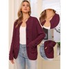 INSPIRE CHIC Women's Button Down Long Sleeve Crew Neck with Pockets Casual Sweater Cardigan - 2 of 4