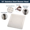 PAGED Square Rainfall Shower Head High Pressure Shower Heads with Adjustable Shower Head Arm for Bathroom - 3 of 4