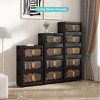 KWPZQEB Plastic Tall Storage Cabinet with Movable Wheels, Magnetic Doors, Foldable Plastic Organizers and Storage for Bathroom, Living Room, Black - 2 of 4