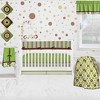 Bacati - Mod Dots Stripes Green Yellow Beige Brown 10 pc Crib Bedding Set with Long Rail Guard Cover - image 4 of 4