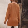 Womens Tops Oversized V Neck Split Hem Long Sleeve Casual Tshirt Top - 2 of 4
