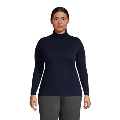 Lands' End Women's Supima Cotton Fitted Long Sleeve Turtleneck