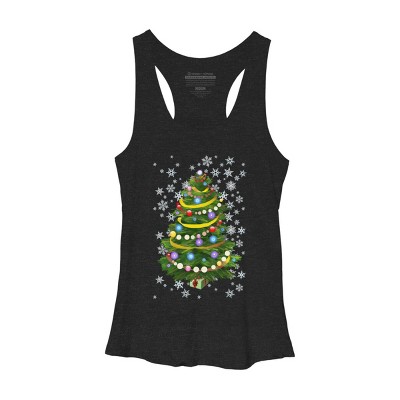 Women's Design By Humans Christmas Tree and Snowflakes By IvaW Racerback Tank Top