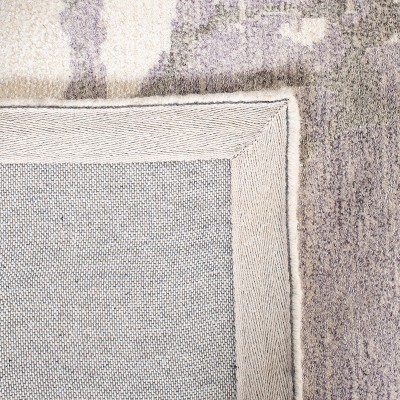 Handmade Tufted Purple/Ivory Wool Rectangular Area Rug