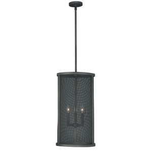 VAXCEL Wicker Park 3 Light Black Industrial Candle Cylinder Pendant - 1 of 4
