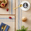 DII French Stripe Placemat Set 6 Piece, Taupe/Blue, 13x19" - 4 of 4