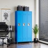 Mlezan 72" Metal Locker:3 Doors, BLack&Grey Steel Storage for Office, School,Gym,or Home. Durable and Versatile Employee or Personal Storage Solution. - 4 of 4