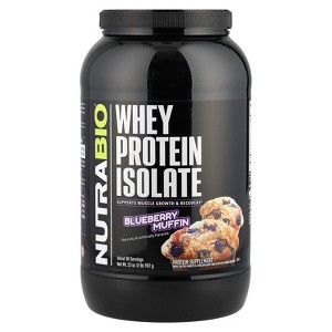 NutraBio Whey Protein Isolate, Blueberry Muffin, 2 lb (907 g) - 1 of 2