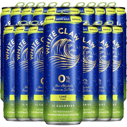 White Claw 16 Pack Lime Yuzu Non-alcoholic Premium Non-hard Seltzer ...