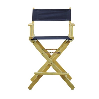 Director's Chair Counter Height Canvas Navy Blue/Natural Flora Homes, Blue Blue