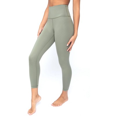 Yogalicious Womens Lux Ultra Soft High Waist Squat Proof Ankle Legging -  Deep Lichen Green - Small : Target