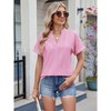 Summer Tops for Women 2025 Short Sleeve V Neck Dressy Lace Eyelet Blouses Shirts - 4 of 4