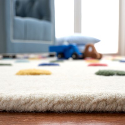Ivory Hand-Tufted Wool Kids' Polka Dot 4' x 6' Rug