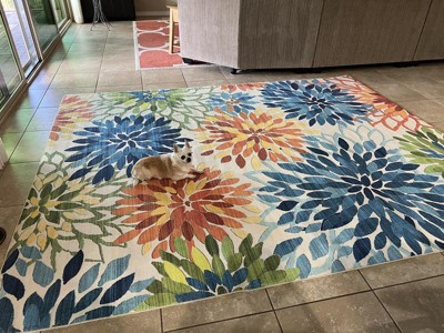 Rosana Floral Machine Washable Indoor/Outdoor Area Rug — nuLOOM