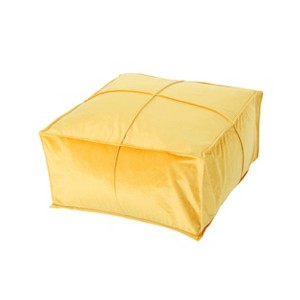 Nakisha Velvet Square Bean Bag Ottoman - Christopher Knight Home - 1 of 4