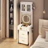 KTMBDW Vanity Desk with Mirror and LED Lights, Makeup Table with Charging Station and drawers and Storage Shelves for Small Space, Bedroom - 4 of 4