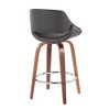 Mid-Century Modern Counter Stool with 360¡ã Swivel, Curved Back and Padded Seat (Set of 2) for Kitchen or Counter Area - 4 of 4