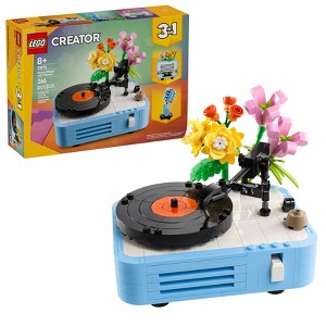 LEGO Creator 3 en 1 Tocadiscos con Flores, 3 Opciones de Construcción, Tocadiscos, Radio o Micrófono 31172
