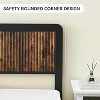 DobleePy Queen Size Bed Frame with Wave Wood Headboard & Footboard, Sturdy Metal Platform with Under-Bed Storage, No Box Spring Needed - 3 of 4