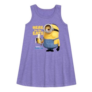 - Despicable Me Minions - Only Here For The Eats Graphic Sleeveless Aline Dress - 1 of 3