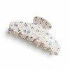 Anna-Kaci Floral Print Hair Claw Clip with Rhinestone Accents and Glossy Finish - Blue - 3 of 4