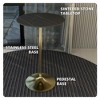 Leisuremod Verve 27" Round Bar Height Dining Table - Stone Top with Brushed Gold Pedestal Base Counter Height Table for Kitchen, Home, and Pub - 4 of 4