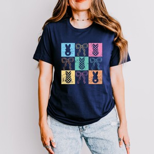 Simply Sage Market Checkered Bunny Coquette Distressed Short Sleeve Tee - 1 of 4