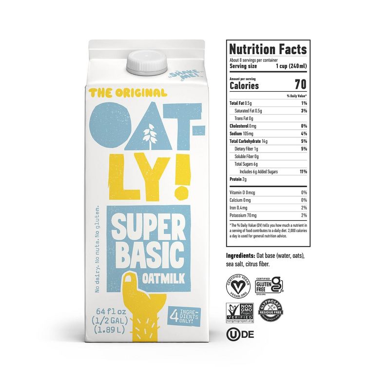 Oatly Oatmilk Super Basic - 64 oz, 3 of 8