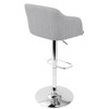 Fabric Adjustable Swivel Barstool with Chrome Footrest and Bucket Seat for Kitchen or Home Bar - 3 of 4