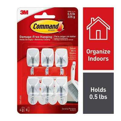 Command 6pk Small Wire Hooks