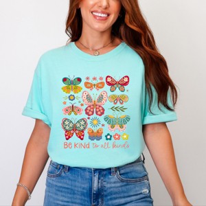 Simply Sage Market Be Kind To All Kinds Butterfly Garment Dyed Tee - 1 of 4