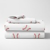Sweet Jojo Designs Boy Kids Twin Sheet Set Baseball Patch Red and White 3pc. - 2 of 4
