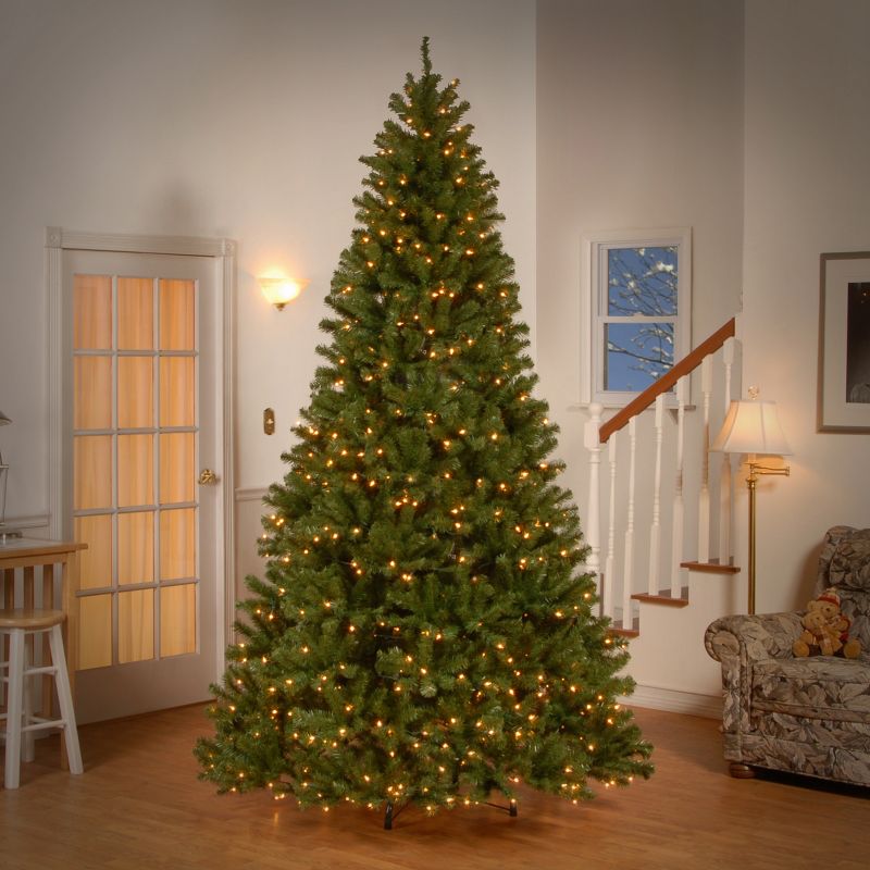 National Tree Company 9 ft Pre-Lit Artificial Full Christmas Tree, Green, North Valley Spruce, White Lights, Includes Stand, 3 of 8
