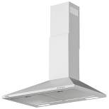 hOmeLabs 30 Inch Wall Mount Range Hood Exhaust Fan for Kitchen with 3 Suction Speeds, LED Lights, and Push Button Controls, Stainless Steel