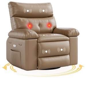 Oversized Recliner Sofa with Heat and Massage,360Swivel Lazy Boy Recliner Chair for Adult, Manual Rocking Chair with Remote Control for Living Room - 1 of 4