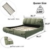 Sapphtopaz Bed Frame Luxury Upholstered Platform Bed with Oversized Padded Backrest and Solid Wood Frame, Solid Wood Slats, No Box Spring Needed - 3 of 4