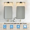 POWLIG 30.3-in 4-Light Modern Black Gold Dimmable Bathroom Vanity Light with Cone Clear Glass Shade - 4 of 4