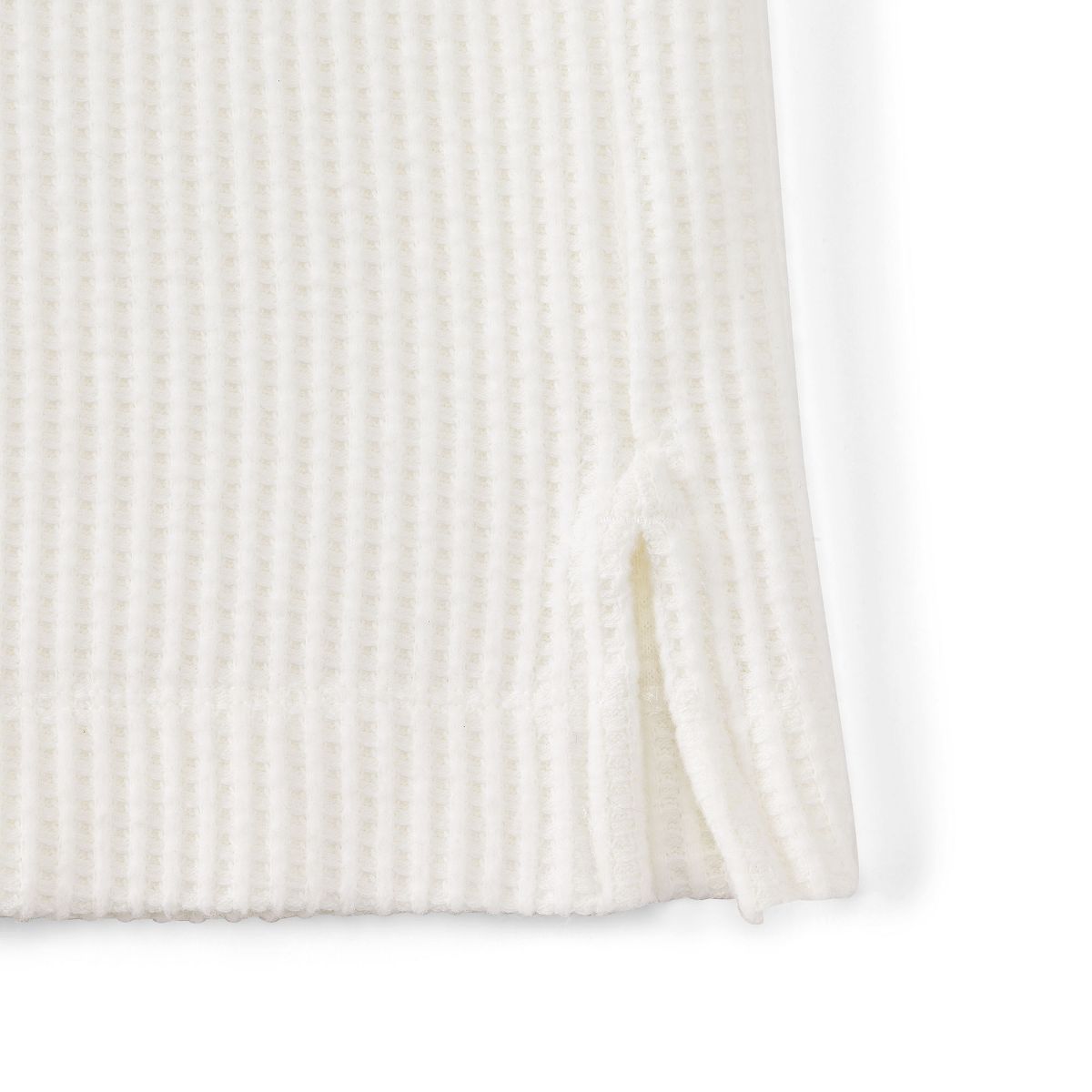 Lands' End Women's Long Sleeve Waffle Shawl Collar Henley - thumbnail 9