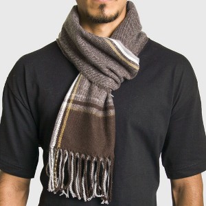 Alpine Swiss Mens Plaid Scarf Softer Than Cashmere Scarves Winter Shawl - 1 of 4