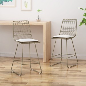 Coolbibila-Set Of 2 Barstool, Bar Chair High For Outdoor, Bar Chair Stool With Water-Resistant Cushions, Bar Chair With Back - 1 of 4