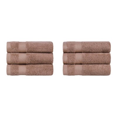 Modern Solid Classic Premium Luxury Cotton 6 Piece Hand Towel Set by Blue Nile Mills
