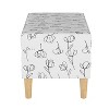 Skyline Furniture Storage Bench Contoured Tulips White: Cotton Upholstered Ottoman with Pine Frame - 3 of 4