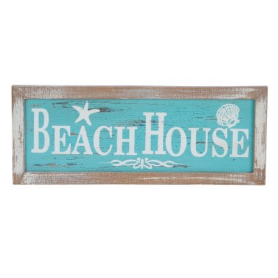 Beachcombers Beach House Framed Coastal Plaque Sign Wall Hanging Decor ...