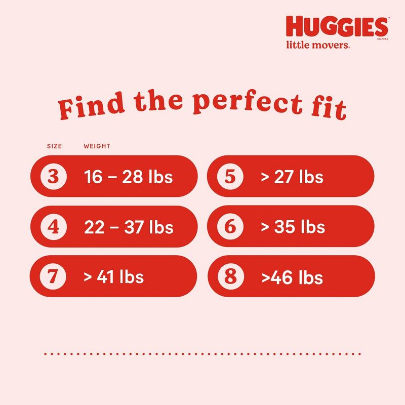 Huggies Little Movers Baby Disposable Diapers - (Select Size and Count), 3 of 21