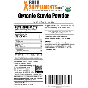 BulkSupplements Organic Stevia Leaf Powder - 1 of 4