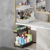 Acekool Under Sink Organizer, 2-Pack 2-Tier Slide-Out Metal Drawers with Adjustable Height, Suction Cup Base for Kitchen & Bathroom Cabinets - 4 of 4