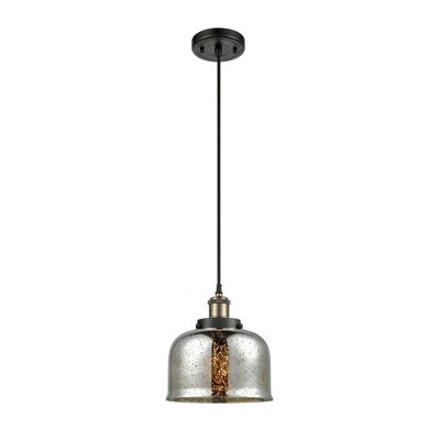 Bell - 1 Light Cord Hung Mini Pendant In Industrial Style-10 Inches Tall and 8 Inches Wide