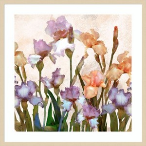 Amanti Art Irises Panel II by Alonzo Saunders Wood Framed Wall Art Print - 1 of 4