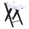 Royal Hampton Frame Side Table with X Shaped Legs and 1 Drawer, White and Black - 3 of 4