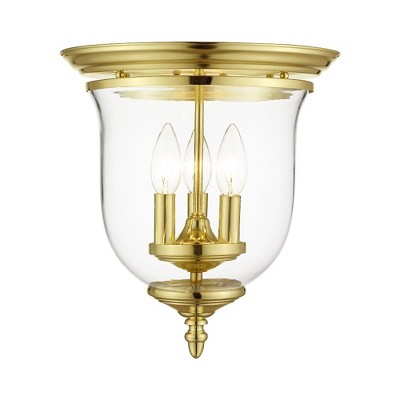 Livex Lighting Legacy 3 - Light Flush Mount in  Polished Brass